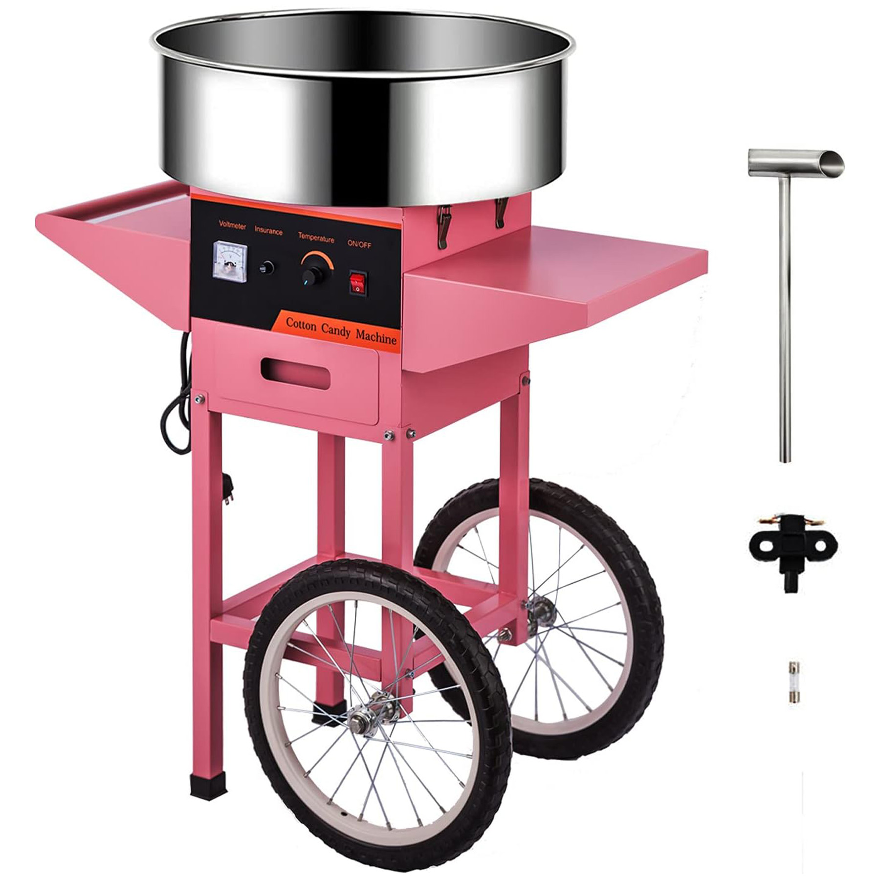 Candy Floss Machine - Commercial Pink Cotton Candy Machine with