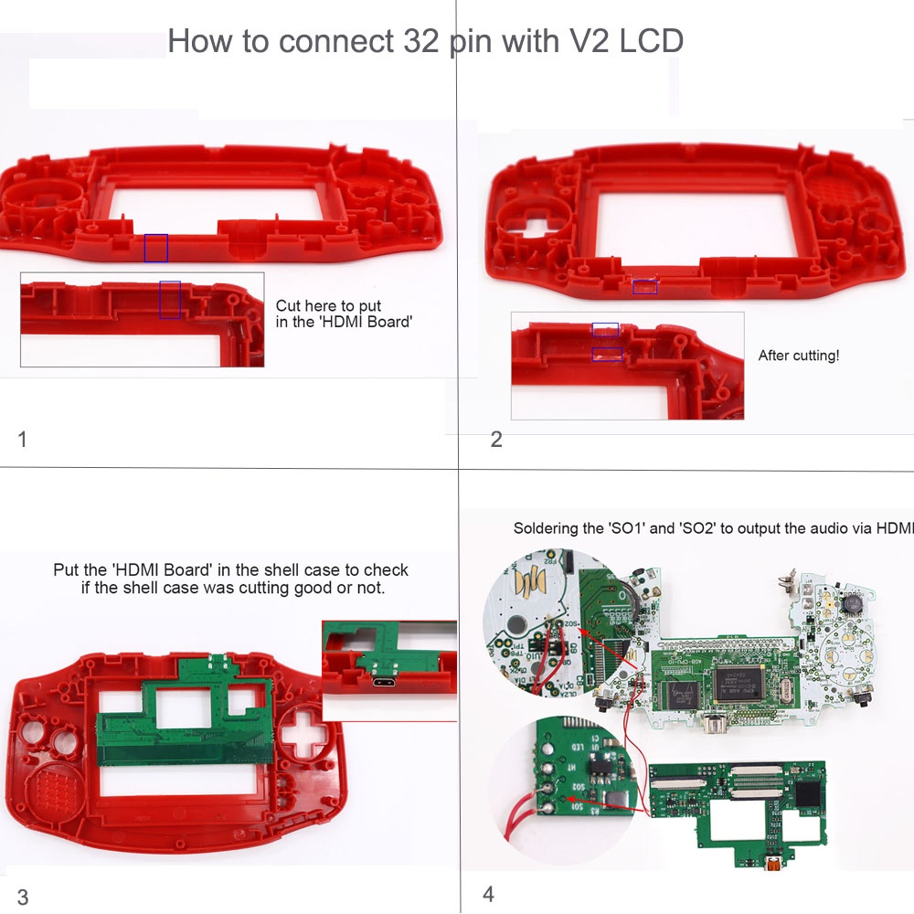 32Pin 40pin HDMI Mod For GBA H - Arcade Button Pcb ulasan dan harga
