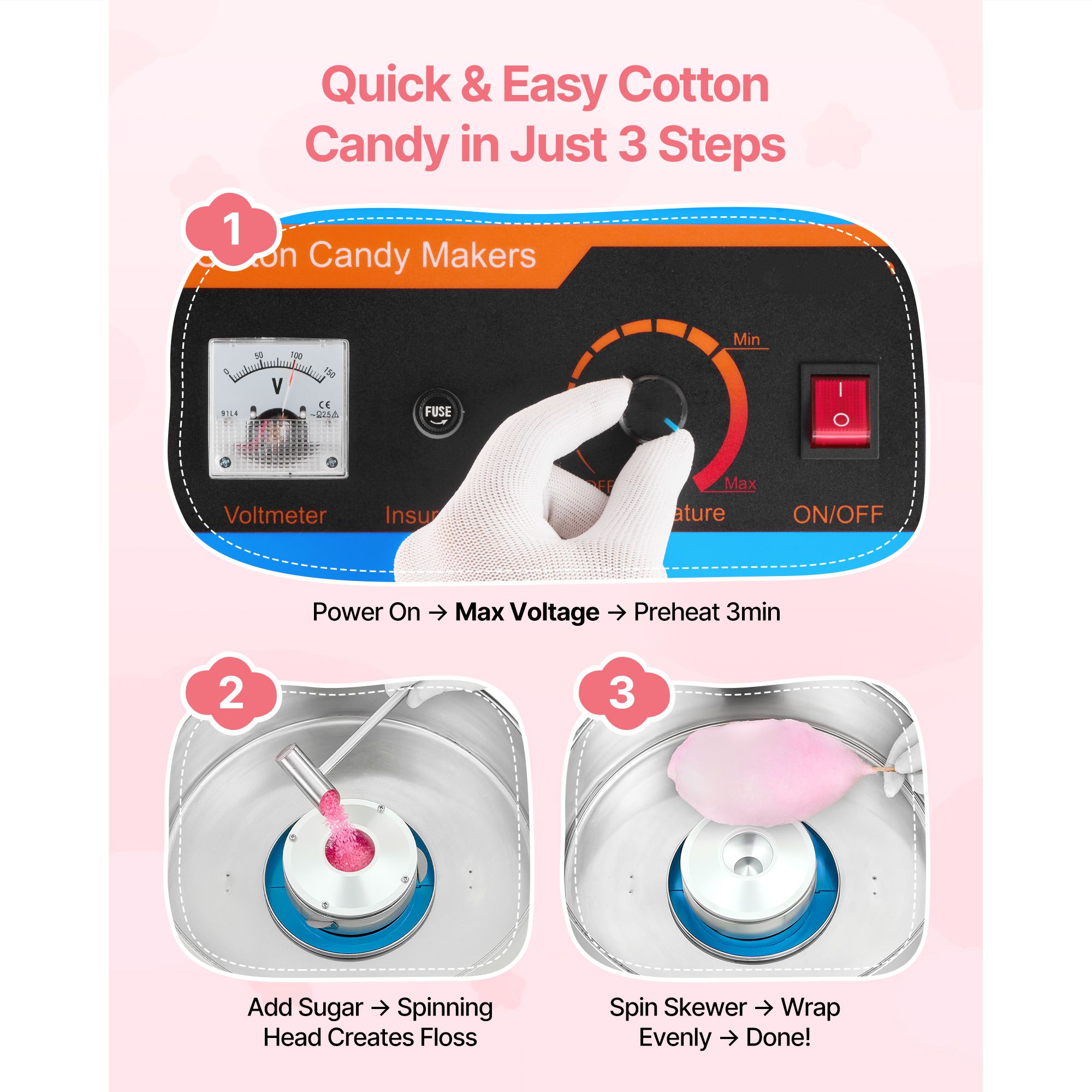 Electric Cotton Candy Machine, - Candy Floss Machine ulasan dan harga